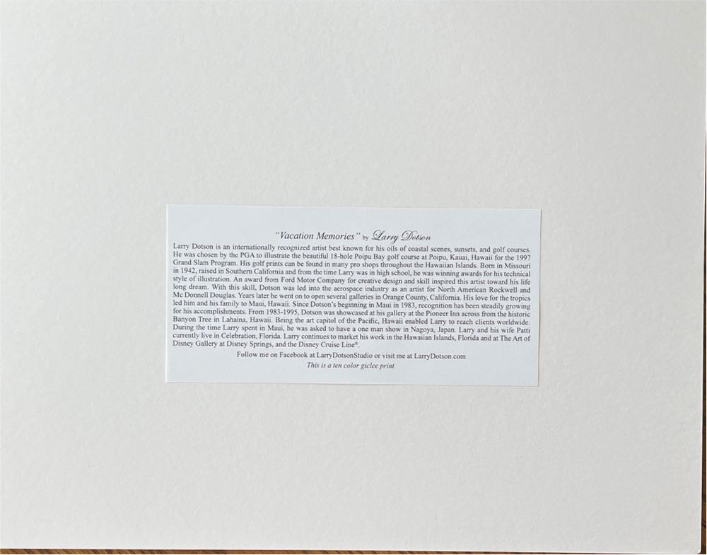 Disney Resort - Grand Floridian Resort & Spa - Larry Dotson art collectible [Barcode 400006826787] - Main Image 2