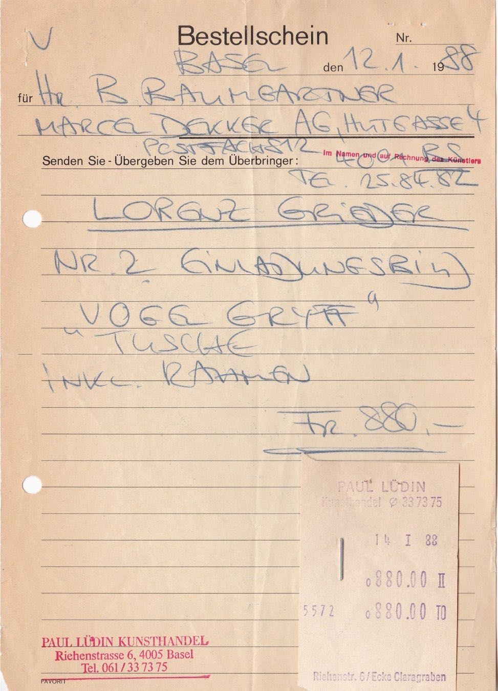 Lorenz Grieder - Lorenz Basel, 1951 Grieder art collectible - Main Image 5