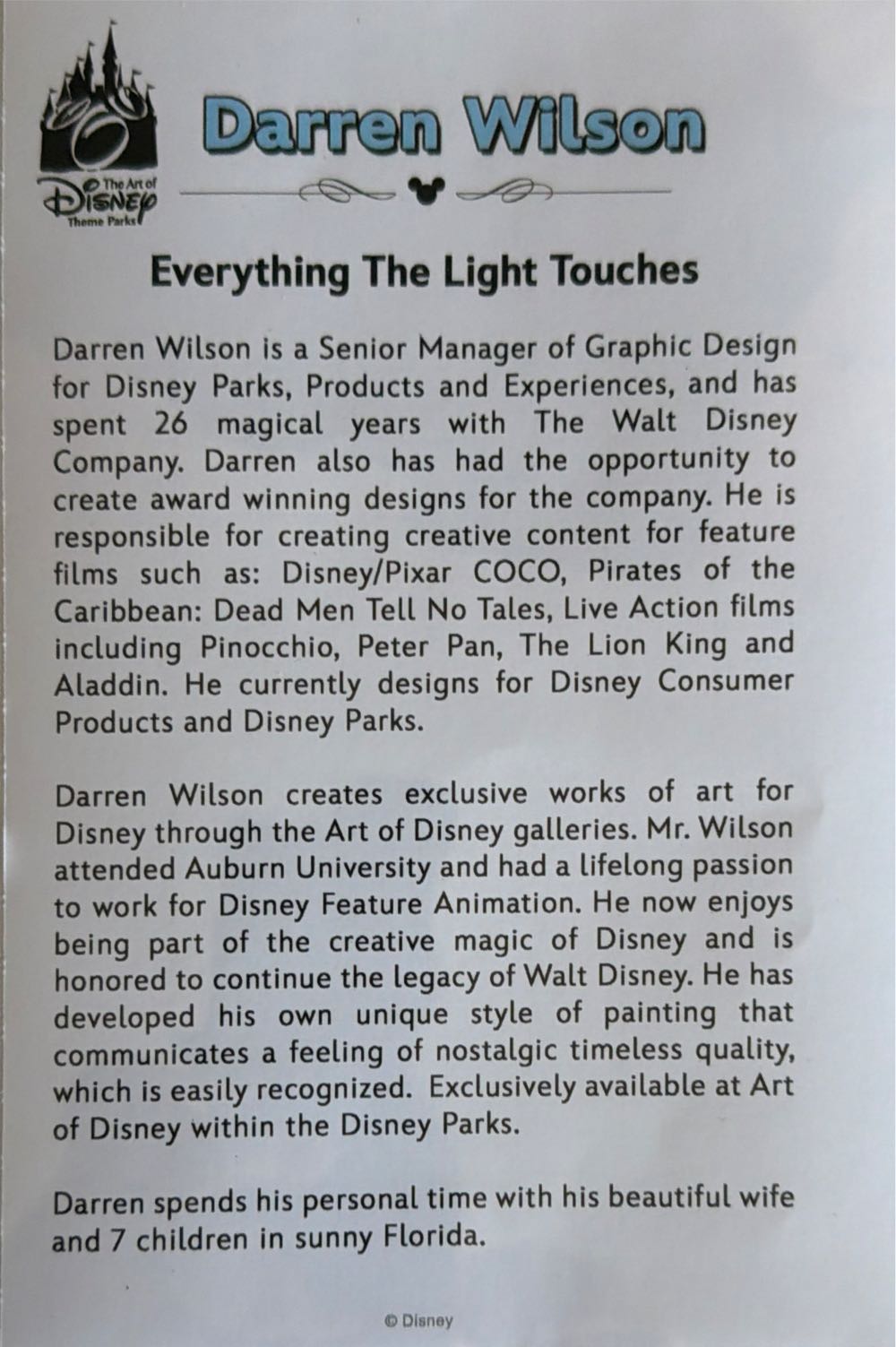 Disney - Everything The Light Touches - Darren Wilson art collectible - Main Image 2