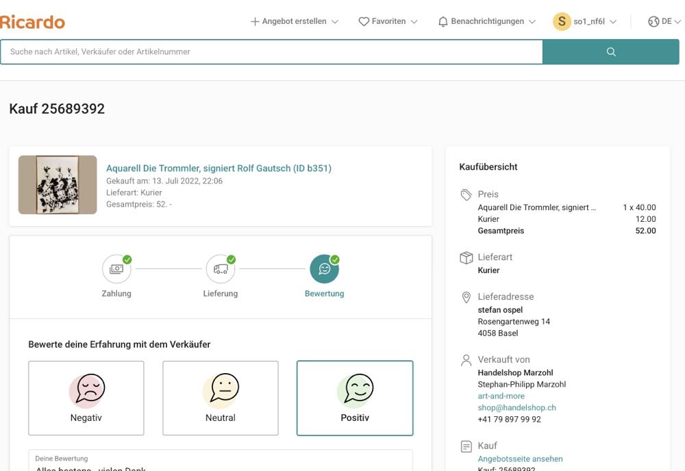 Trommler - Rolf , Basel 1932 - Olten 2016 Gautschi art collectible - Main Image 3