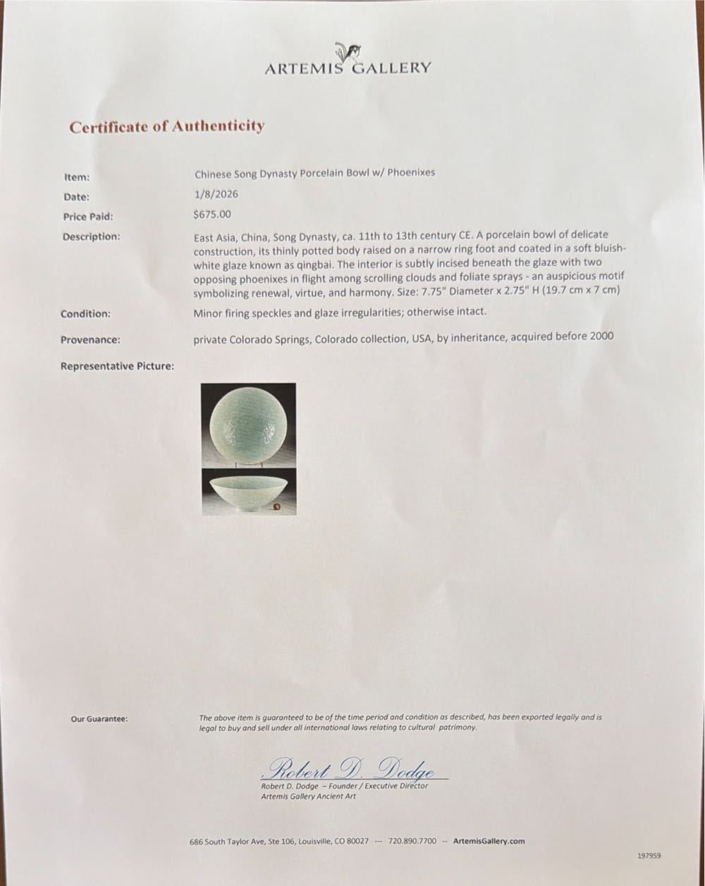 Song Qingbai phoenix Bowl  art collectible - Main Image 2