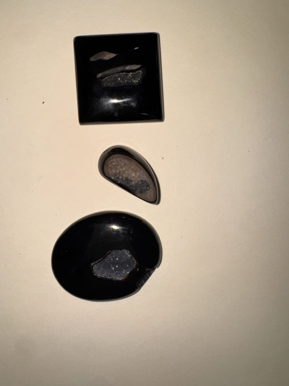 Onyx Black Cabs With Druzy  art collectible - Main Image 2