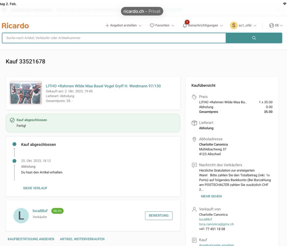 Wilder Mann - Hans Basel, 1918 - Basel, 1997 Weidmann art collectible - Main Image 4