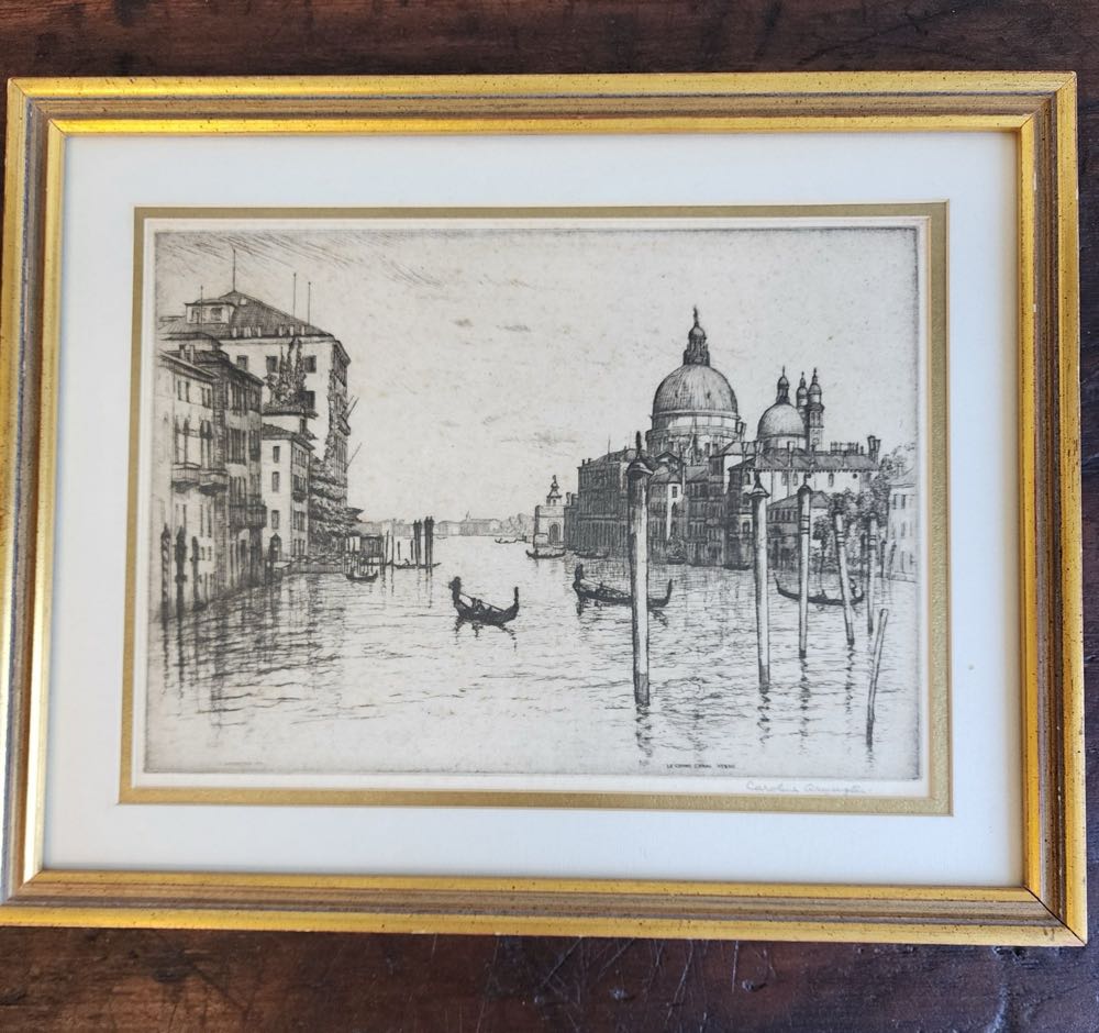 Venice Grand Canal Etching - Caroline Armington art collectible - Main Image 2