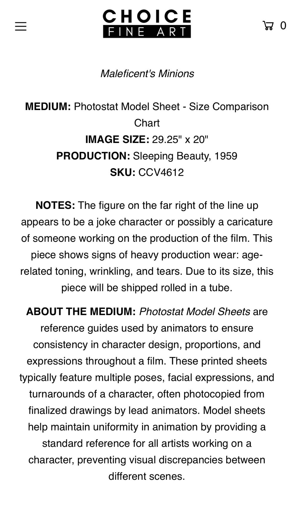 Model Sheet Maleficient Comparison Sheet  art collectible - Main Image 3