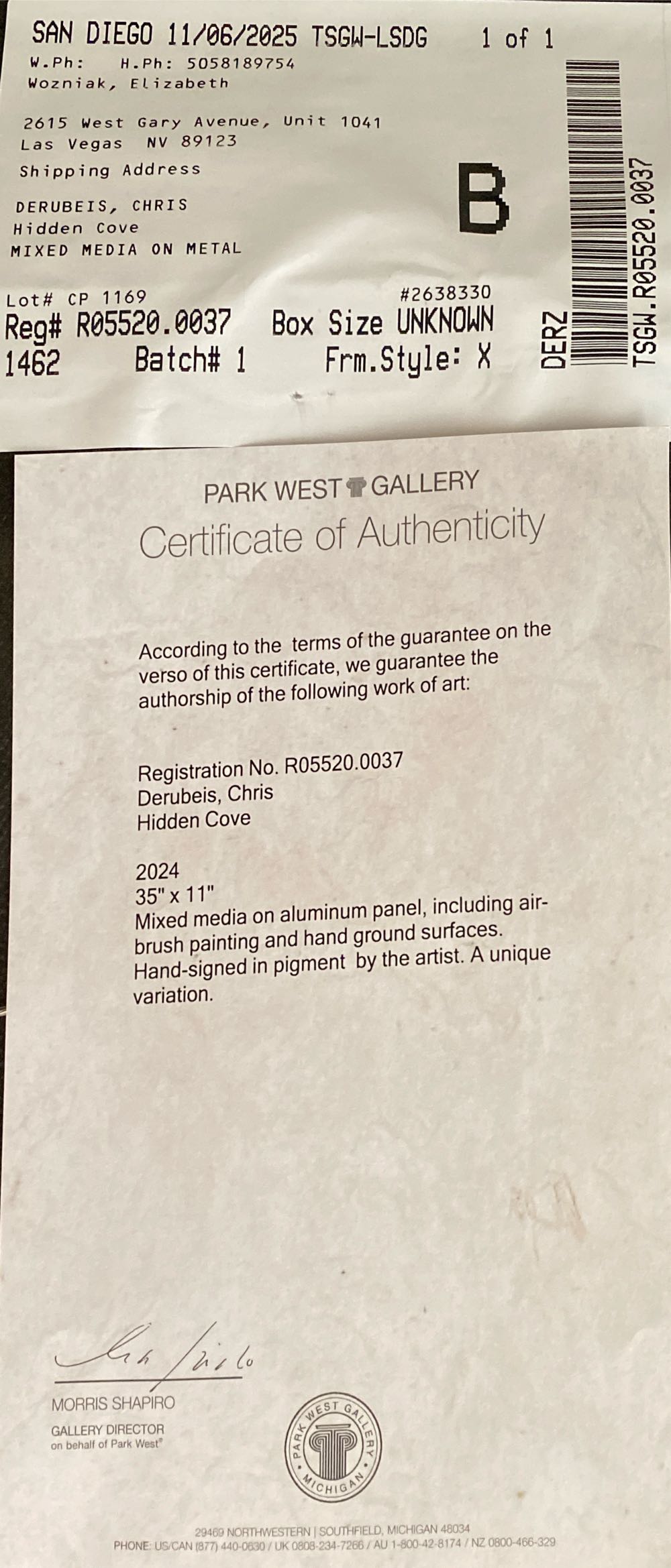 Hidden Cove - Chris DeRubeis art collectible - Main Image 3