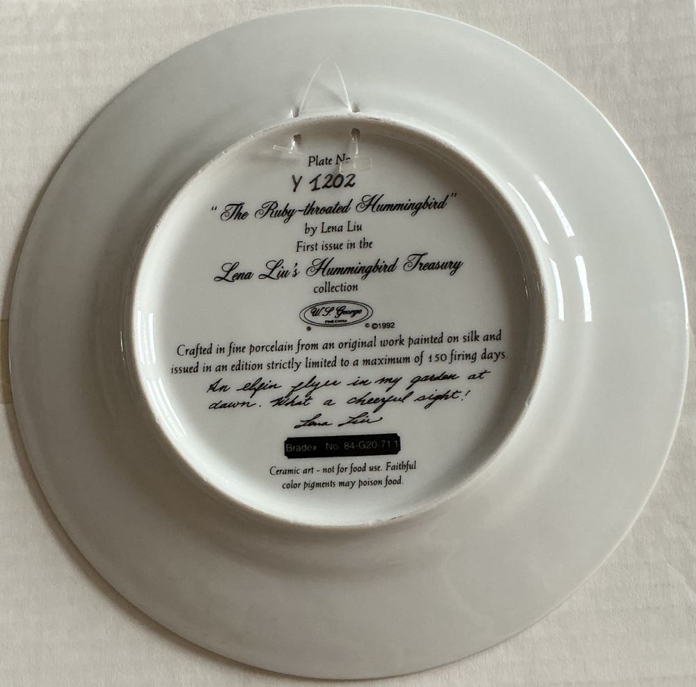 The ruby throated Hummingbird – Der Rubinkehl–Kolibri - Lena Liu art collectible - Main Image 2