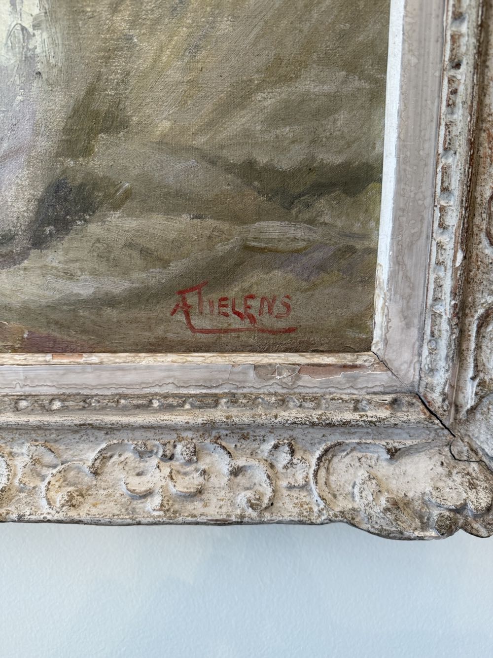 Flowers In A White Vase - A. Tielens art collectible - Main Image 3