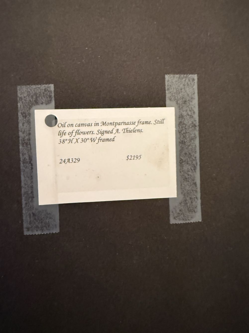 Flowers In A White Vase - A. Tielens art collectible - Main Image 4