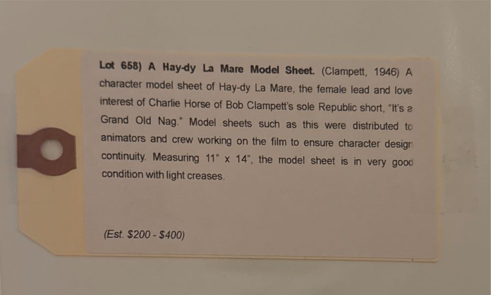 Model Sheet “Charlie Horse” - Bob Clampett art collectible - Main Image 3