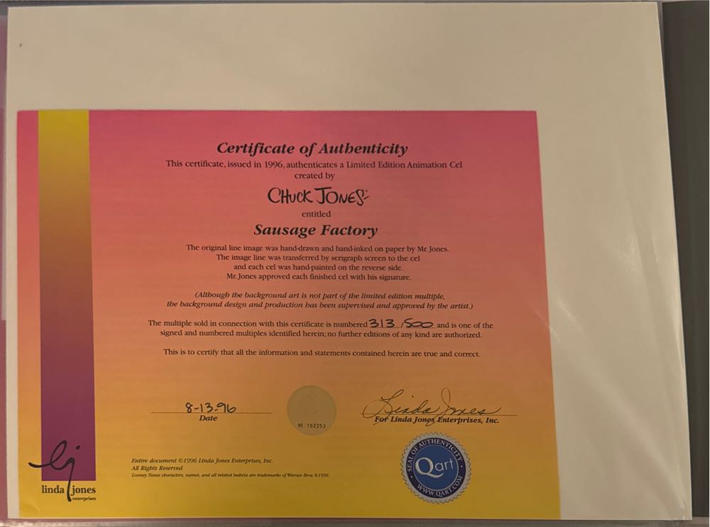 Chuck Jones “Sausage Factory” LE 313/500 - Chuck Jones art collectible - Main Image 2