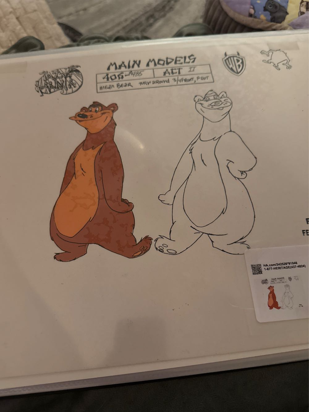 Taz-Mania Mean Bear Model Cel - Warner Bros. Studio art collectible - Main Image 2