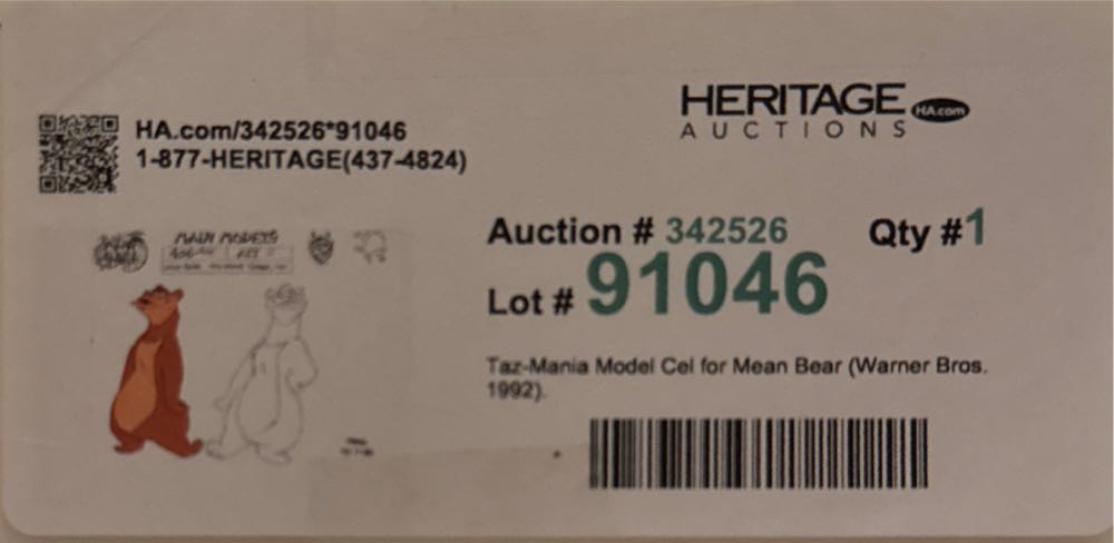 Taz-Mania Mean Bear Model Cel - Warner Bros. Studio art collectible - Main Image 3