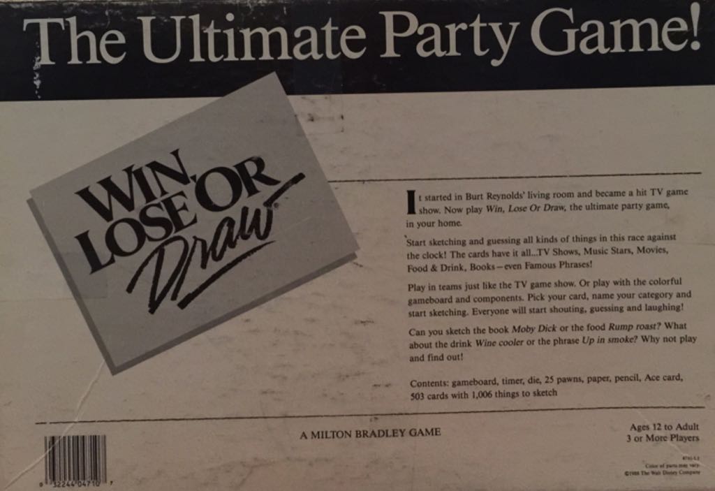 Win, Lose or Draw  (3+) board game collectible [Barcode 032244047107] - Main Image 2