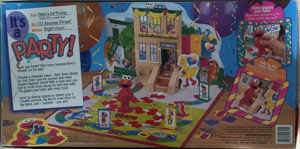Sesame Street : Elmo’s Birthday Game  (2-4) board game collectible [Barcode 032244047244] - Main Image 2