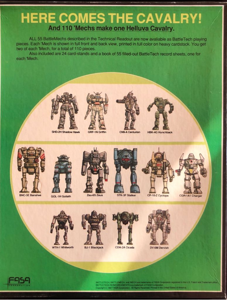 Battletech Reinforcements  board game collectible [Barcode 034057016257] - Main Image 2