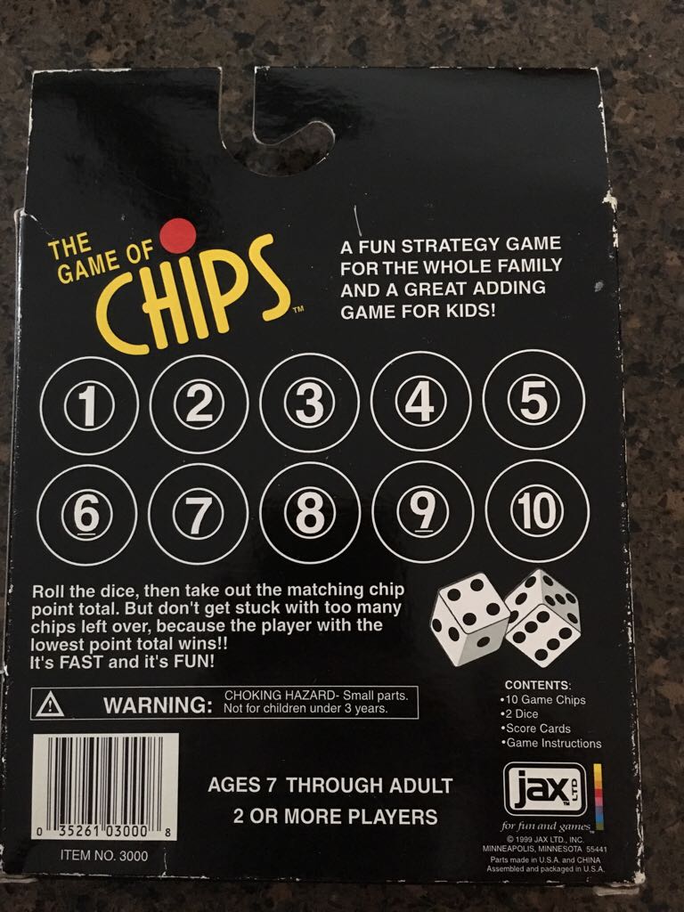 Chips, The Game Of  (2-4) board game collectible [Barcode 035261030008] - Main Image 2