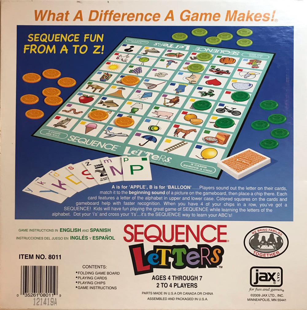 Sequence: Letters  (2-4) board game collectible [Barcode 035261080119] - Main Image 2