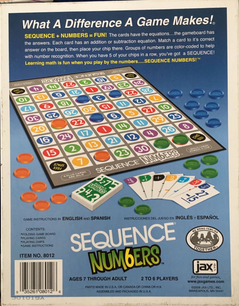 Sequence: num6ers  (2-6) board game collectible [Barcode 035261080126] - Main Image 2