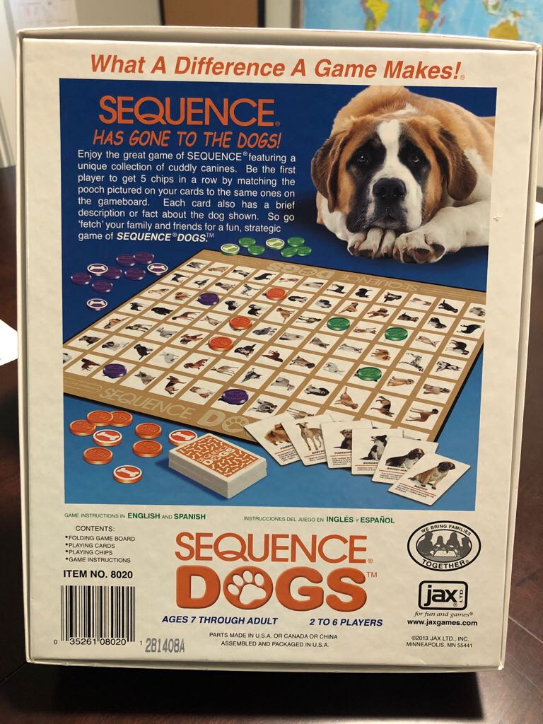 Sequence Dogs  (2-6) board game collectible [Barcode 035261080201] - Main Image 2