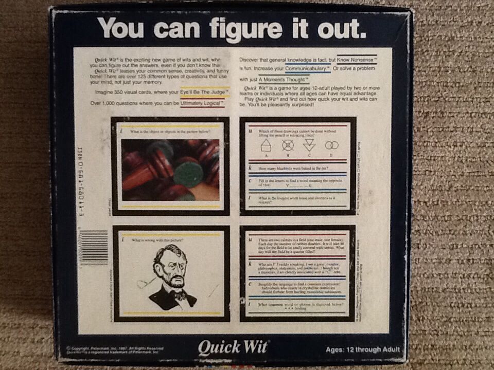 Quick Wit  (2+) board game collectible [Barcode 040201000997] - Main Image 2