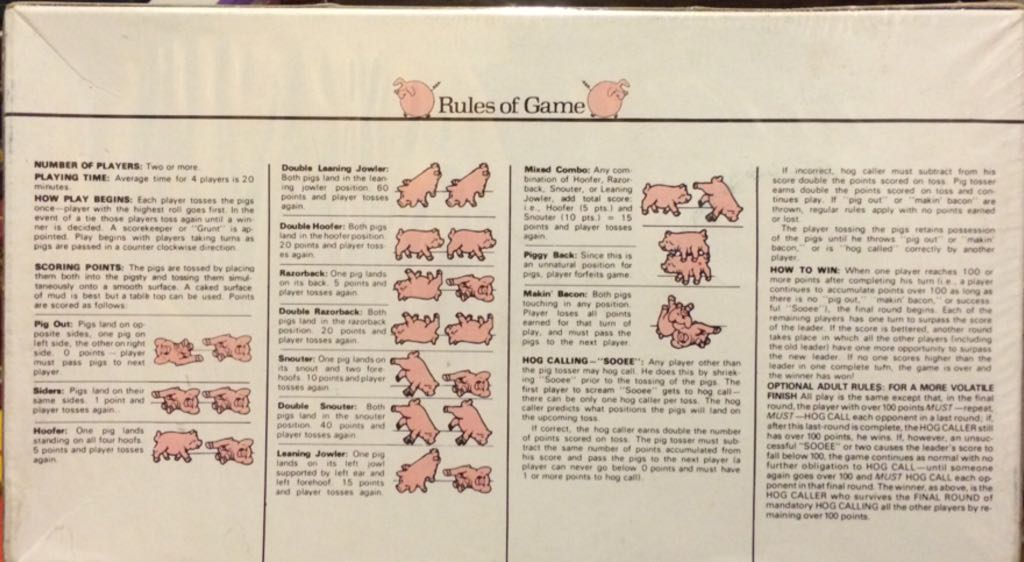 Pig Mania  (2-10) board game collectible [Barcode 042823000010] - Main Image 2