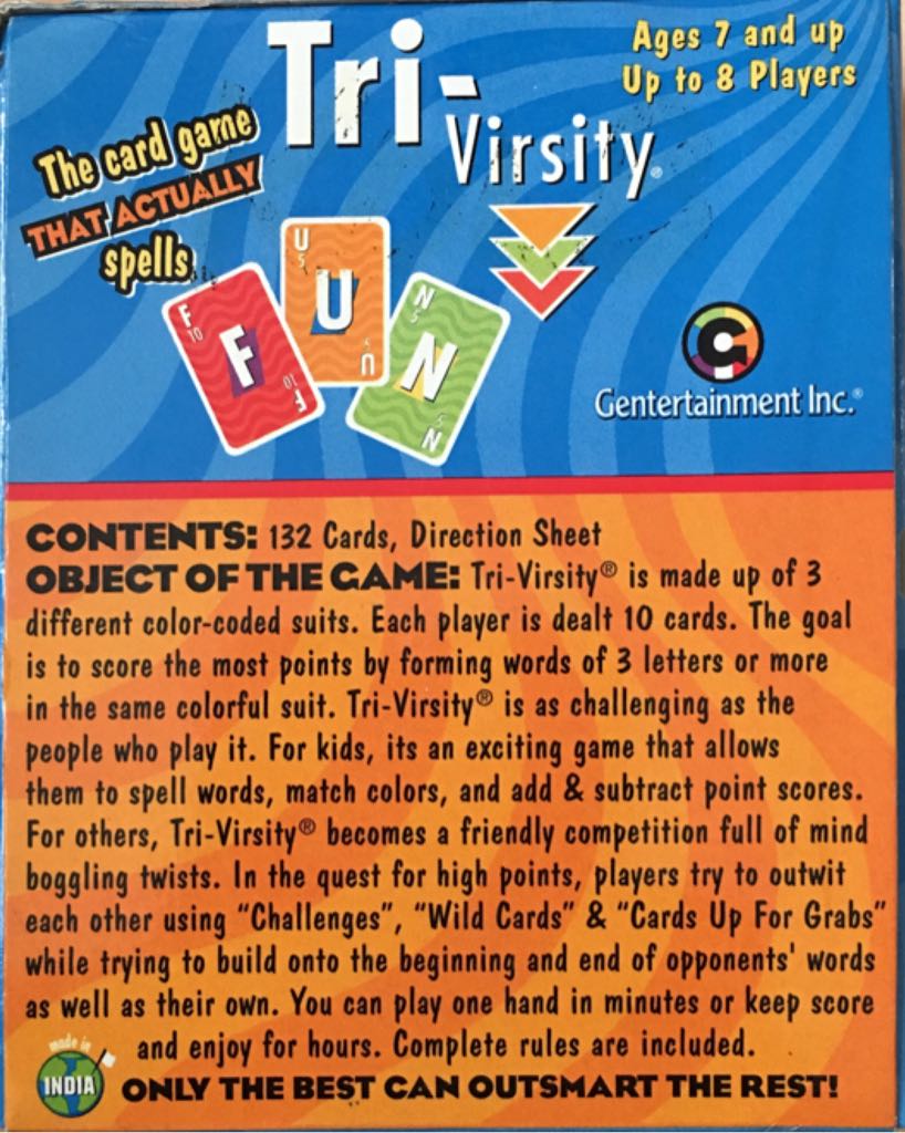 Tri-Virsity  (1-8) board game collectible [Barcode 043972100132] - Main Image 2