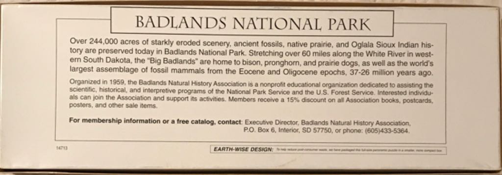 Badlands National Park 500+ Piece Jigsaw Puzzle  (1+) board game collectible [Barcode 045622922811] - Main Image 2
