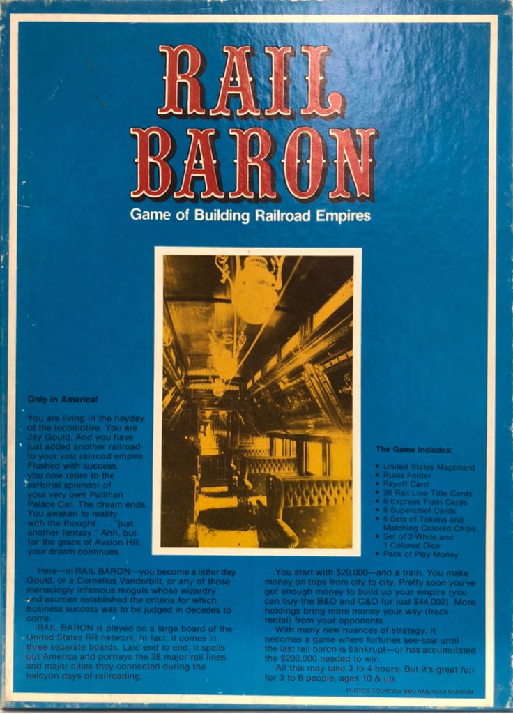 Rail Baron  (2-6) board game collectible [Barcode 045708002956] - Main Image 2