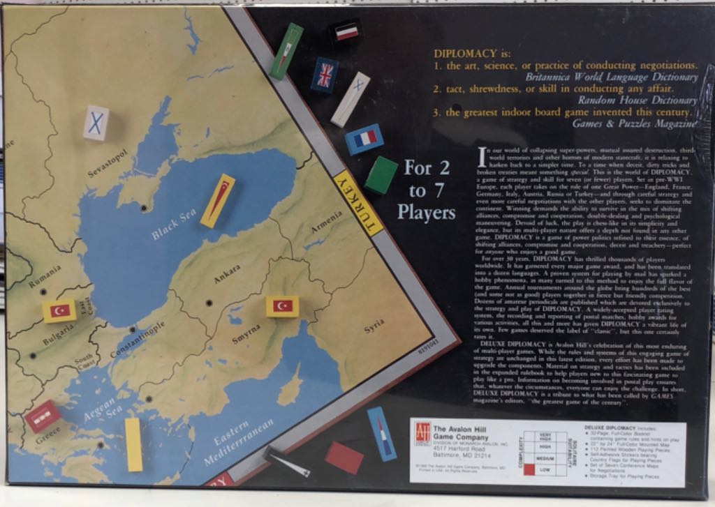 Deluxe Diplomacy  (2-7) board game collectible [Barcode 045708081913] - Main Image 2