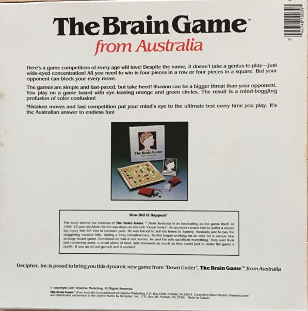 The Brain Game From Australia  (Teams  or 2) board game collectible [Barcode 045748100391] - Main Image 2