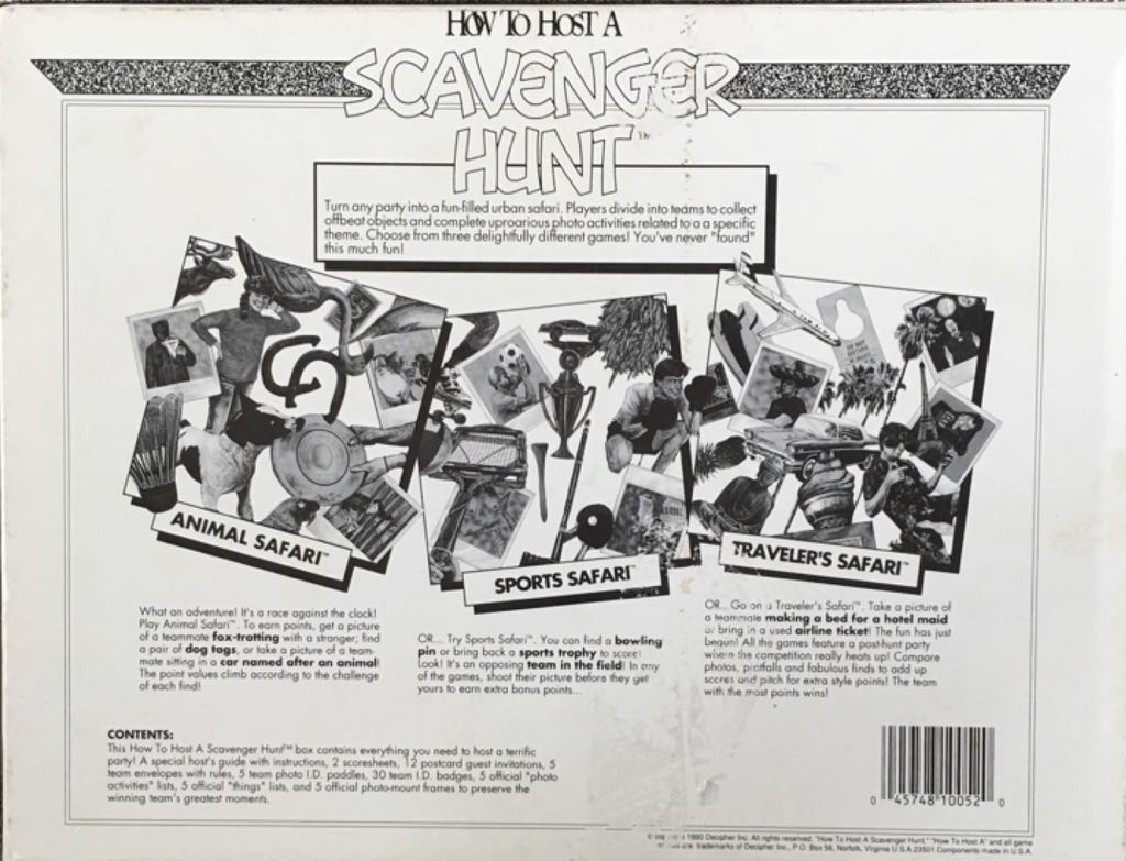 How To Host A Scavenger Hunt : Sports Safari  (6-26) board game collectible [Barcode 045748100520] - Main Image 2