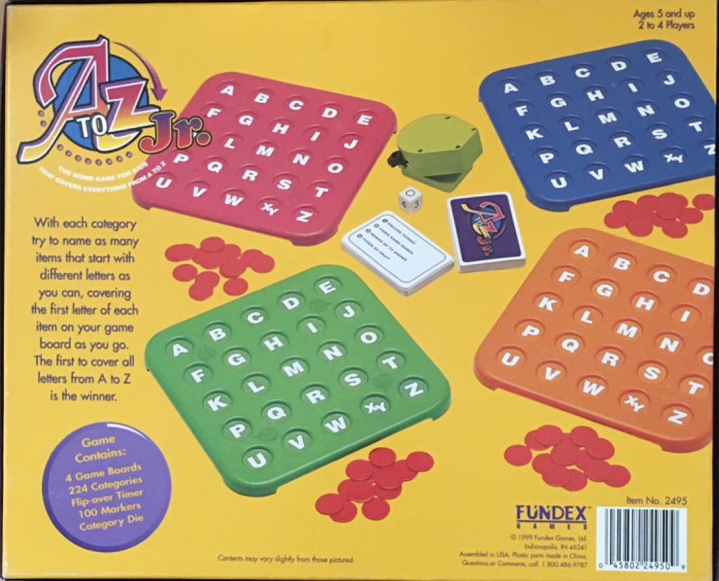 A_to_Z_Jr  (2-4) board game collectible [Barcode 045802249509] - Main Image 2