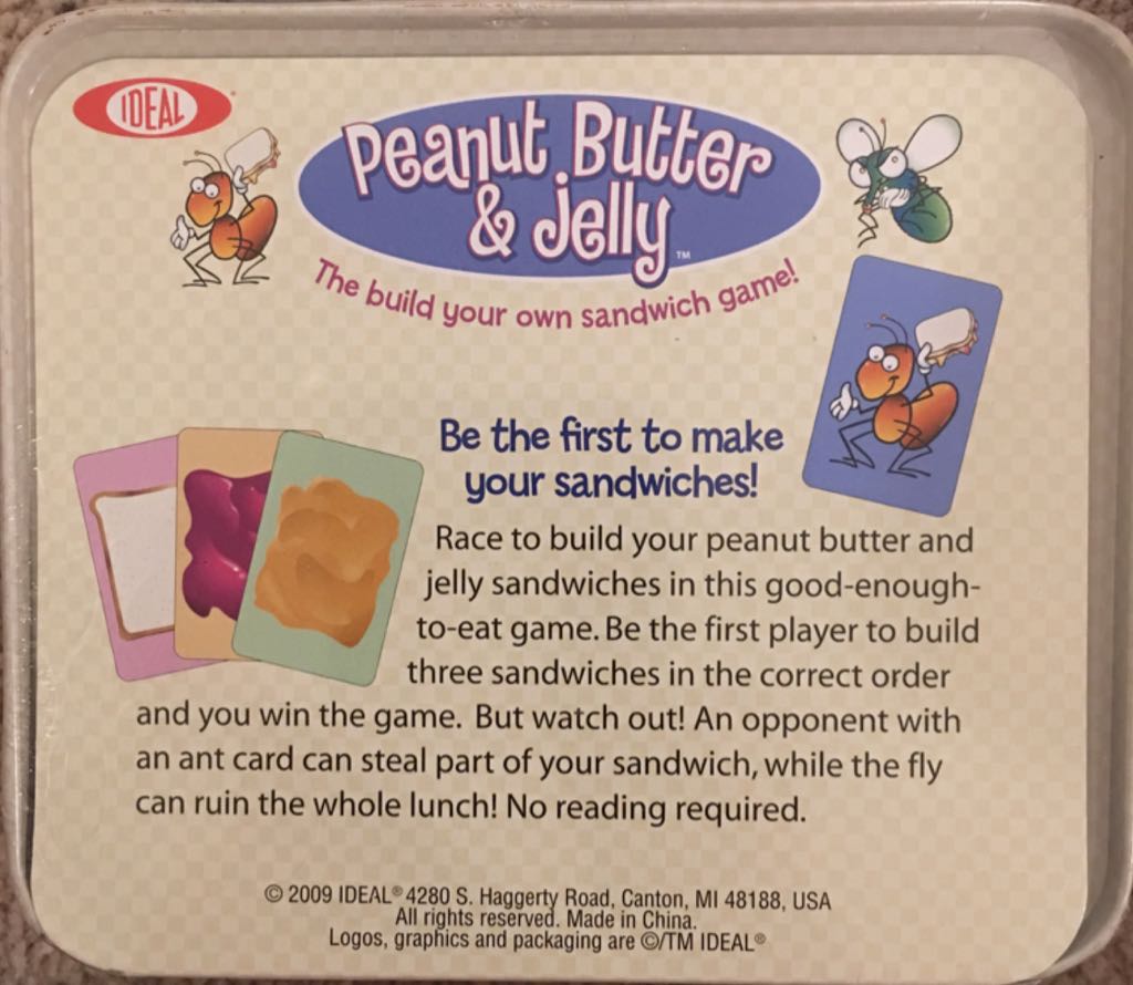 Peanut Butter & Jelly  (2-4) board game collectible [Barcode 045802426405] - Main Image 2