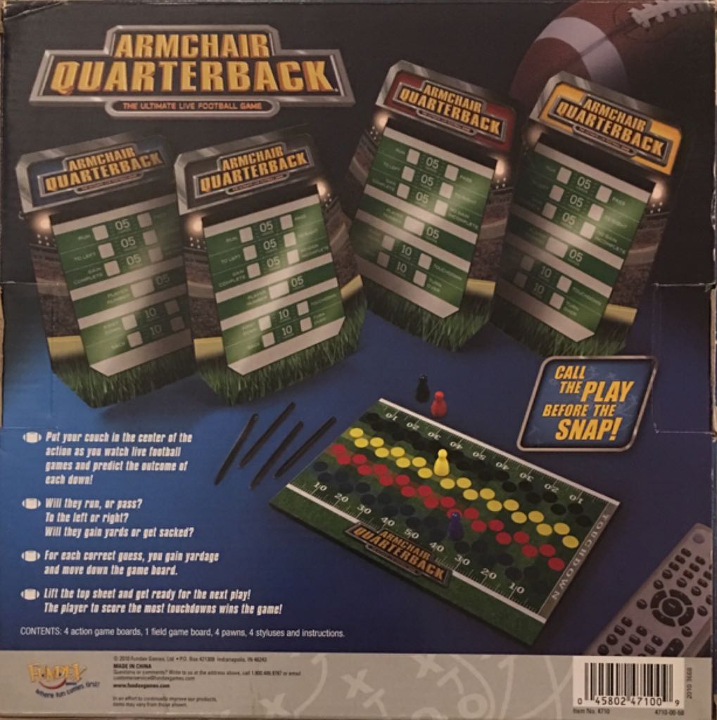 Armchair Quarterback  (1-4) board game collectible [Barcode 045802471009] - Main Image 2
