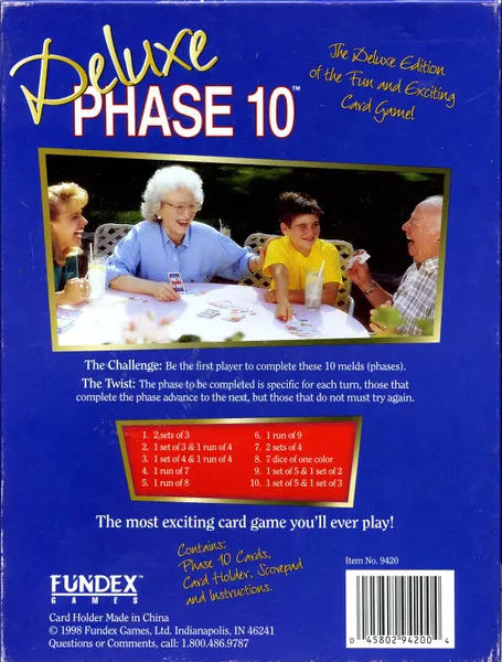 Deluxe Phase 10  (2-6) board game collectible [Barcode 045802942004] - Main Image 2