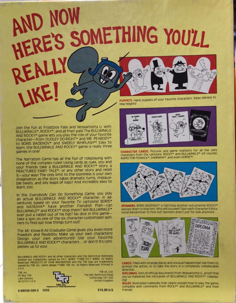 Bullwinkle and Rocky  (2+) board game collectible [Barcode 046363010355] - Main Image 2