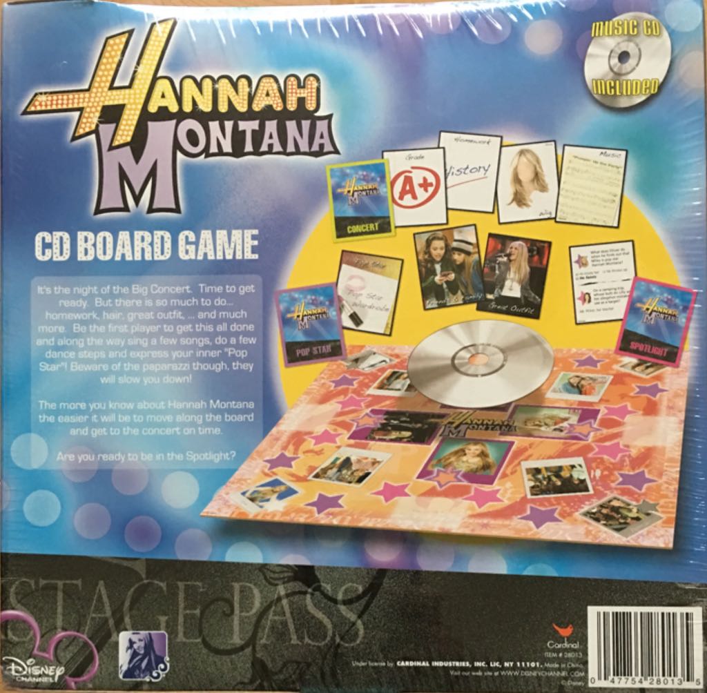Hannah Montana: CD Board Game  (2+) board game collectible [Barcode 047754280135] - Main Image 2