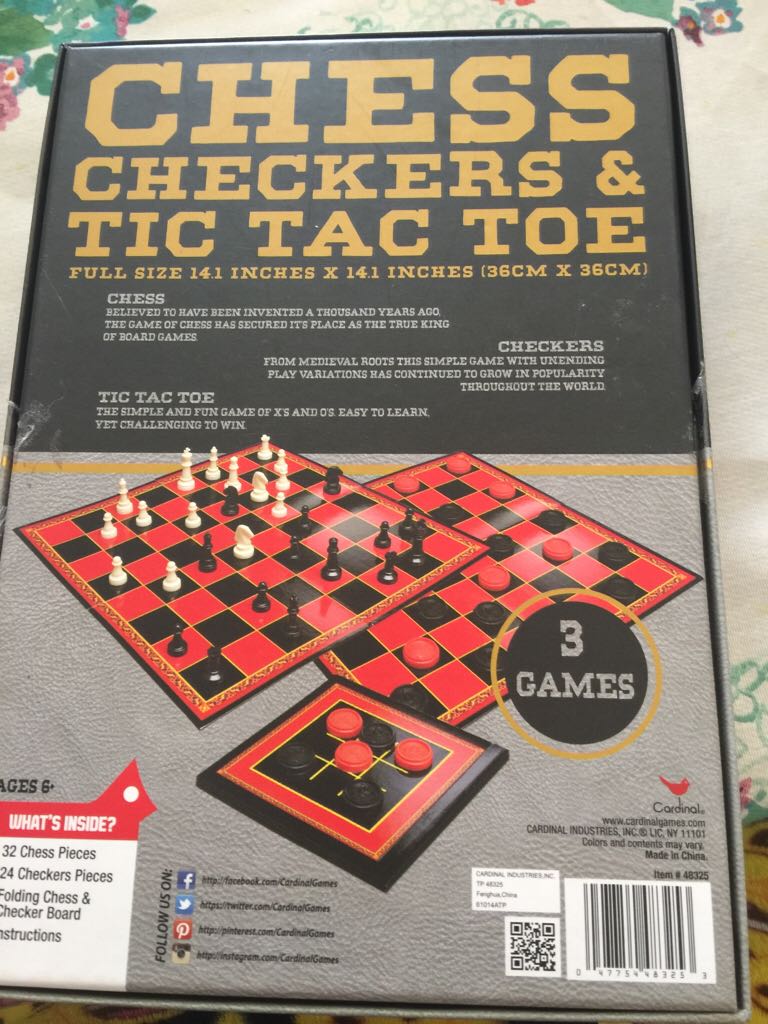 Chess, Checkers & Tic Tac Toe  (2) board game collectible [Barcode 047754483253] - Main Image 2