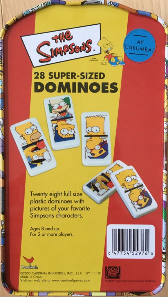 The Simpsons: 28 Supersized Dominoes  (2+) board game collectible [Barcode 047754529760] - Main Image 2