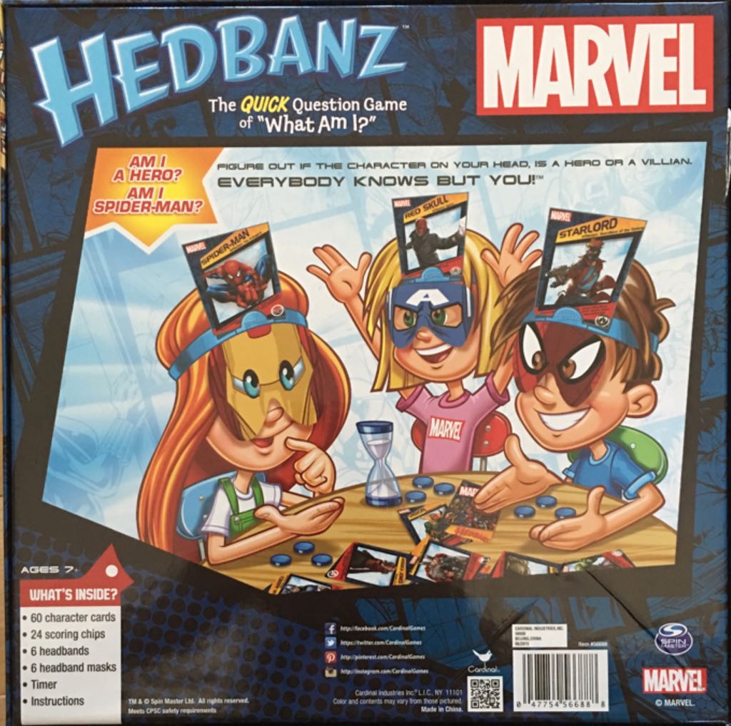 Hedbanz : Marvel  (2-6) board game collectible [Barcode 047754566888] - Main Image 2