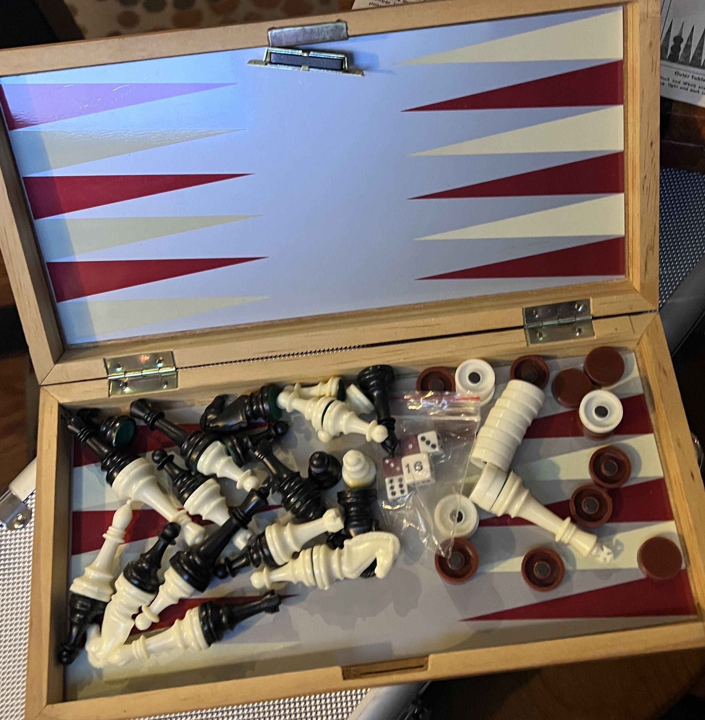 Magnetic Backgammon, Chess and Checker Game  (2) board game collectible [Barcode 047754614008] - Main Image 2