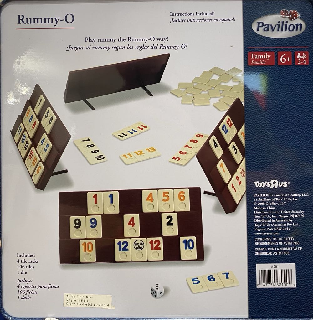 Rummy-O  (2-4) board game collectible [Barcode 047754681000] - Main Image 2