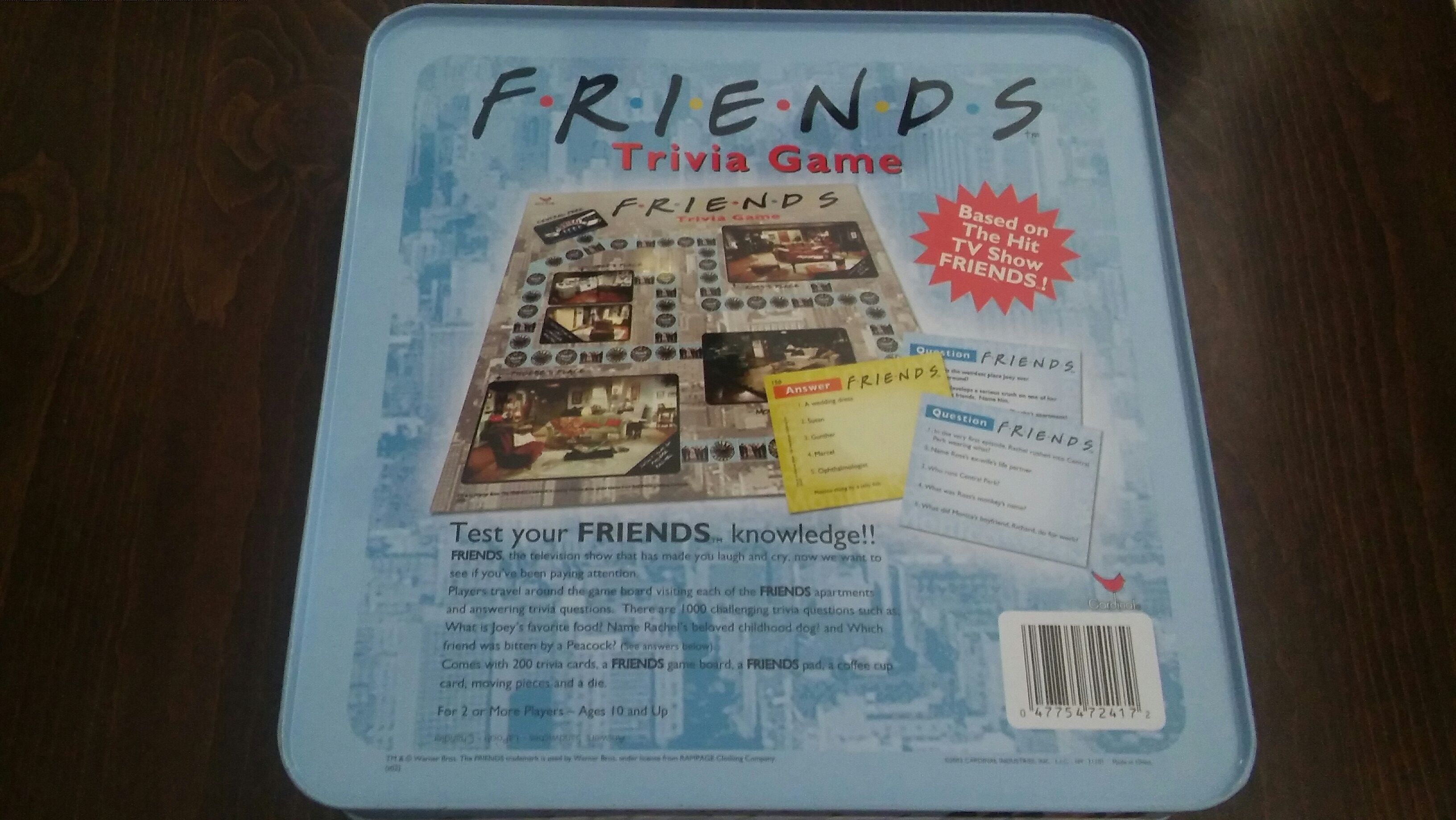 Friends Trivia Game  (2+) board game collectible [Barcode 047754724172] - Main Image 2