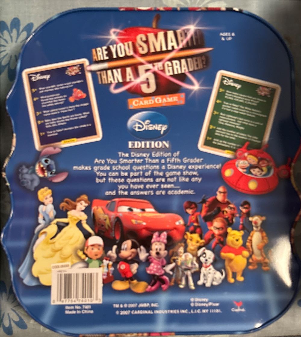 Are You Smarter Than A 5th Grader: Disney Edition  board game collectible [Barcode 047754740110] - Main Image 2