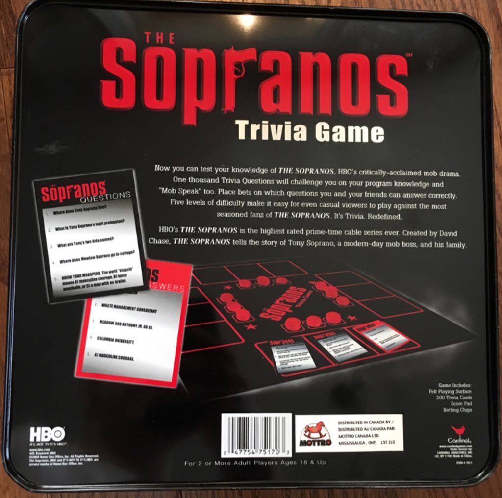 Sopranos Trivia Game  (8) board game collectible [Barcode 047754751703] - Main Image 2