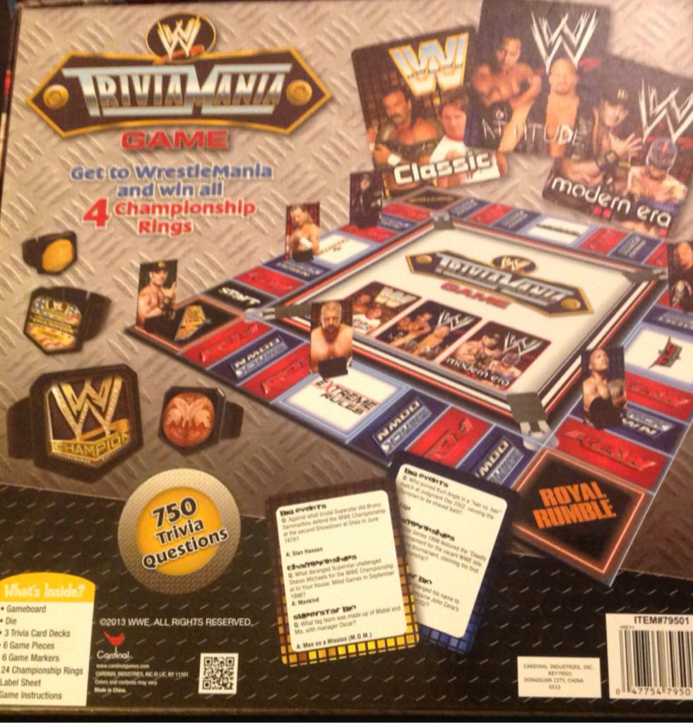 WWE Triviamania  board game collectible [Barcode 047754795011] - Main Image 2