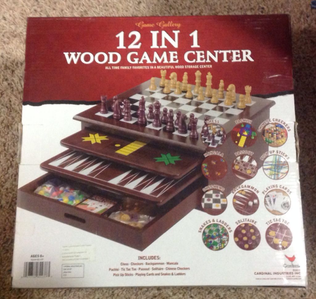 12 In 1 Wood Game Center  (2+) board game collectible [Barcode 047754822373] - Main Image 2