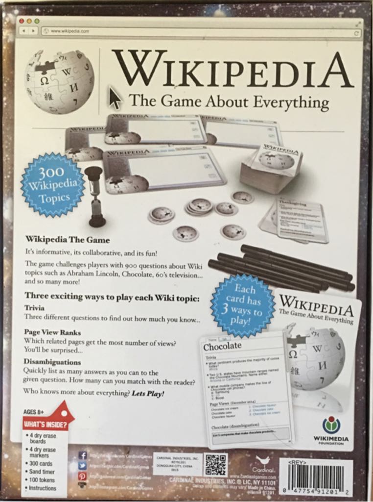 Wikipedia: The Game About Everything  (2-4) board game collectible [Barcode 047754912012] - Main Image 2