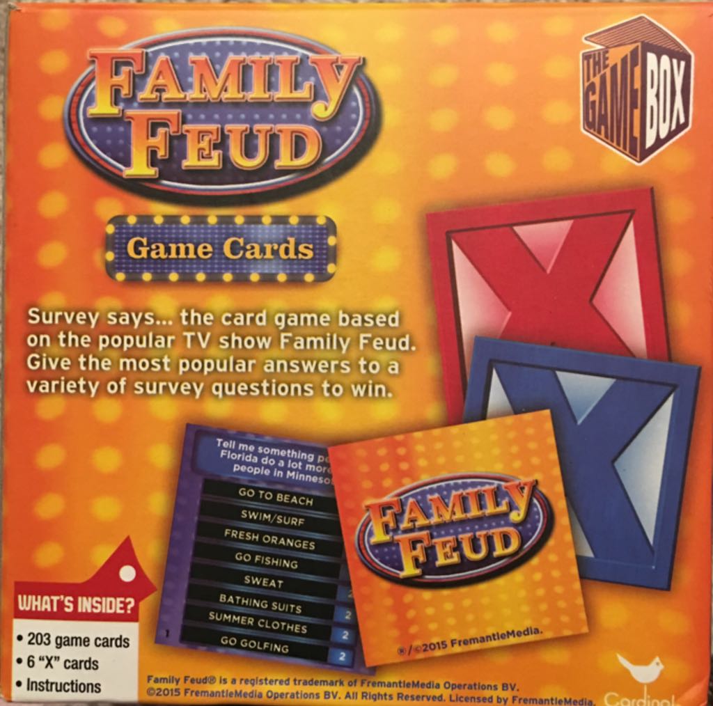 Family Feud: Game Cards  (2+) board game collectible [Barcode 047754922028] - Main Image 2